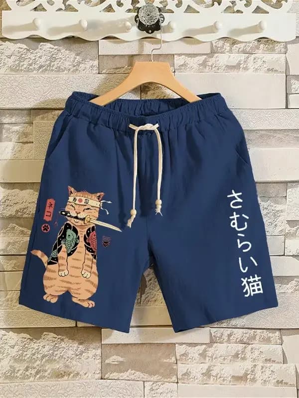 2025 été 3D Anime japonais samouraï chat Shorts troncs séchage rapide plage natation Shorts femmes h