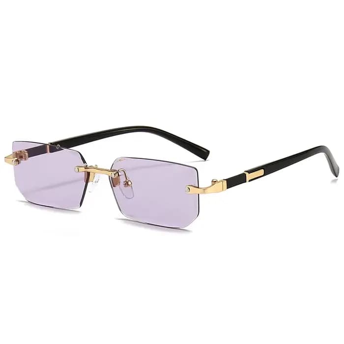 Lunettes de soleil rectangulaires sans bords, mode populaire pour femmes et hommes, petites lunettes