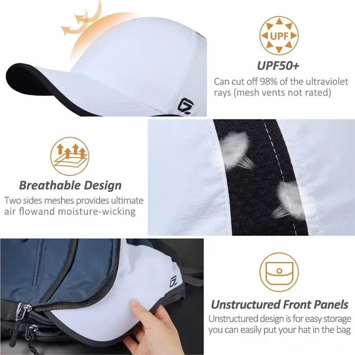 GADIEMKENSD-Casquette d'extérieur respirante pour hommes et femmes, chapeaux de soleil, crème solair