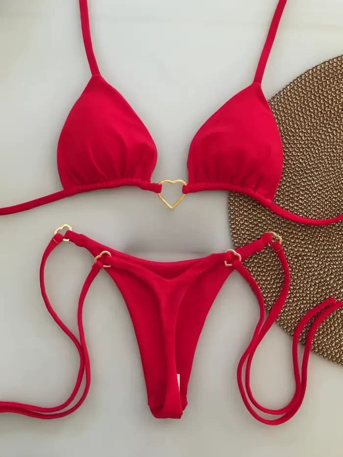 2025 couleur unie blanc Bikini femmes costume taille basse à lacets maillot de bain deux pièces ense