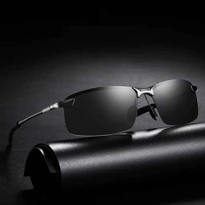 Lunettes de soleil polarisées classiques en métal pour hommes, mode, conduite, pêche, demi-monture,