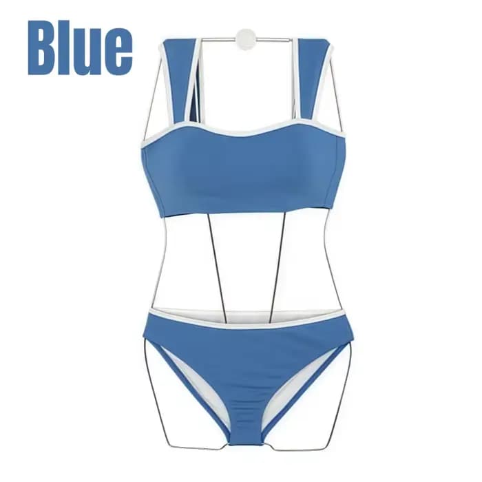 Maillot de bain bikini deux pièces minimaliste et conservateur pour femme, style Instagram coréen, n