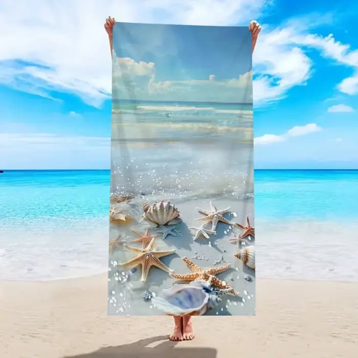 Serviette de plage Sea star 1 pièce, grande serviette de bain absorbante à séchage rapide, adaptée a