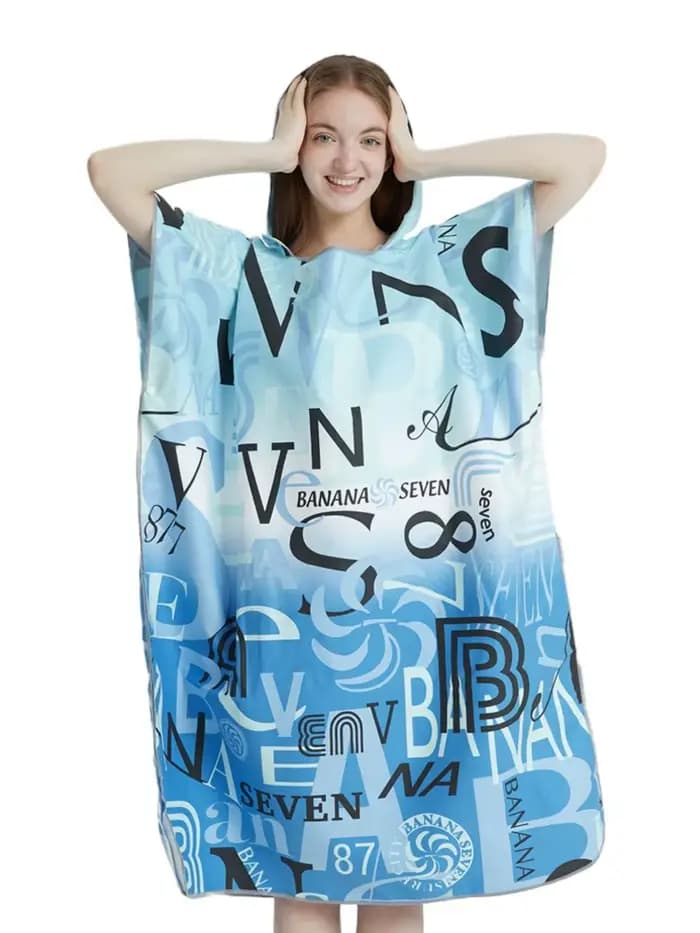 Poncho de plage en microcarence à séchage rapide pour adultes, serviette de surf, sweat à capuche, s