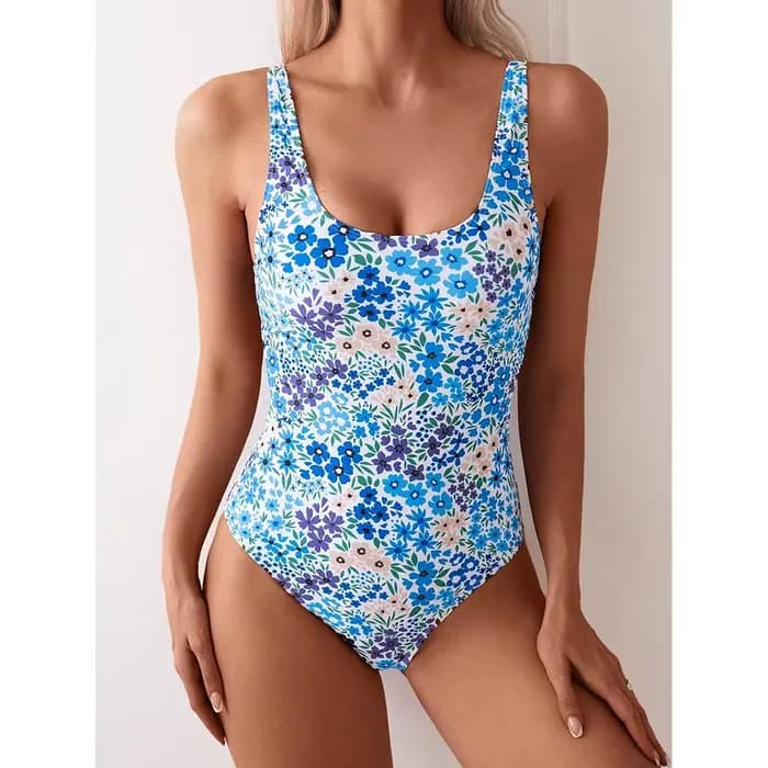 Sexy Floral une pièce femmes maillot de bain 2025 maillots de bain femme col carré maillot de bain f