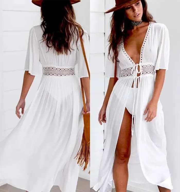 Grande taille S-XXXL femmes maillot de bain Bikini maillots de bain roundParbones couvrir plage robe