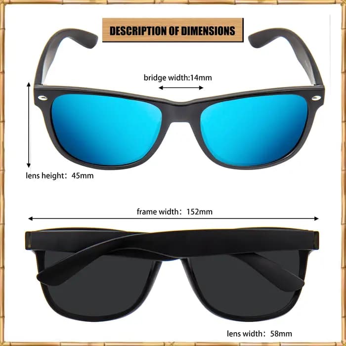 Jcorde I-Lunettes de soleil polarisées pour hommes et femmes, protection UV 400, monture en bois, 88