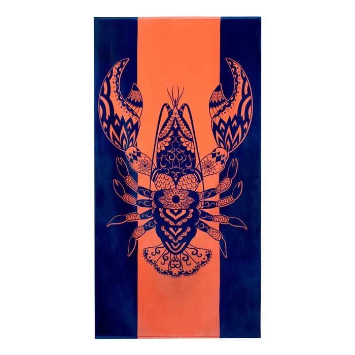 Serviettes de plage Turtle Lobster, animaux tropicaux, bleues, design unique, plusieurs tailles, ser
