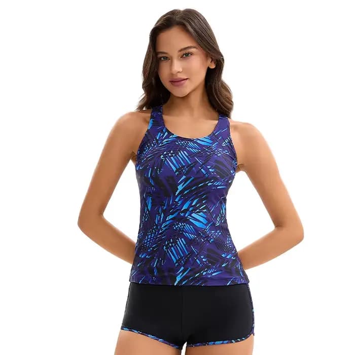Maillots de bain tankini deux pièces pour femmes, maillots de bain athlétiques, débardeur de bain av