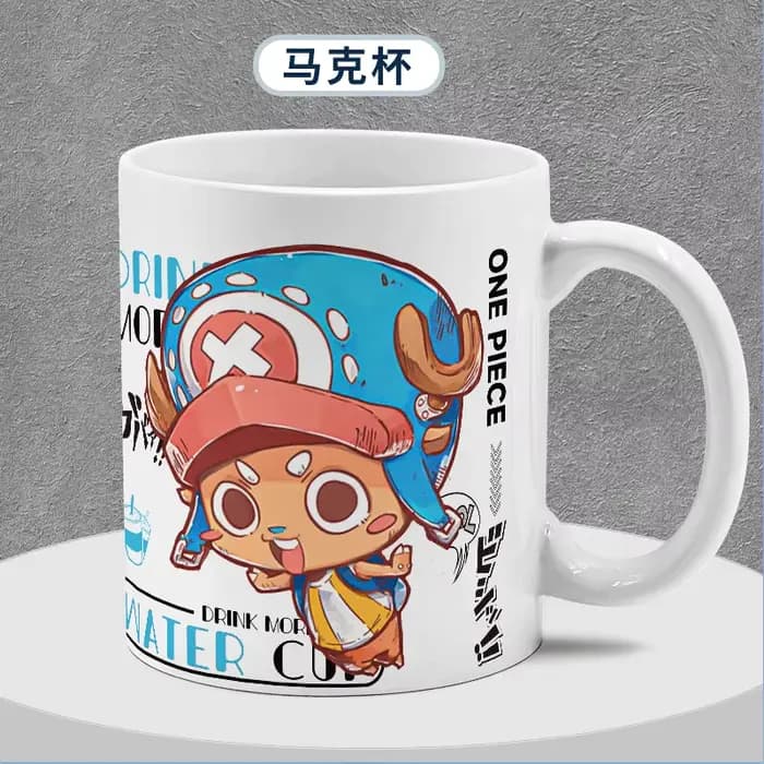 Nouvelle tasse à café en céramique One Piece Kawaii, avec des personnages de dessins animés Luffy, C