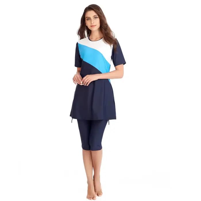Maillot de bain musulman pour femmes, 2 ensembles, très élastique, avec coussinet de poitrine, n'a p