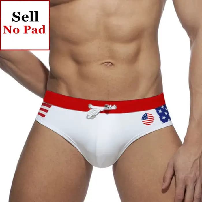 Maillots de bain pour hommes avec imprimé drapeau espagnol et brésilien, maillots de bain push-up, b