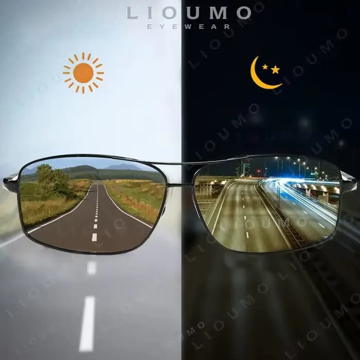 LIOUMO haut lunettes de soleil photochromiques hommes femmes lunettes caméléon polarisées lunettes d