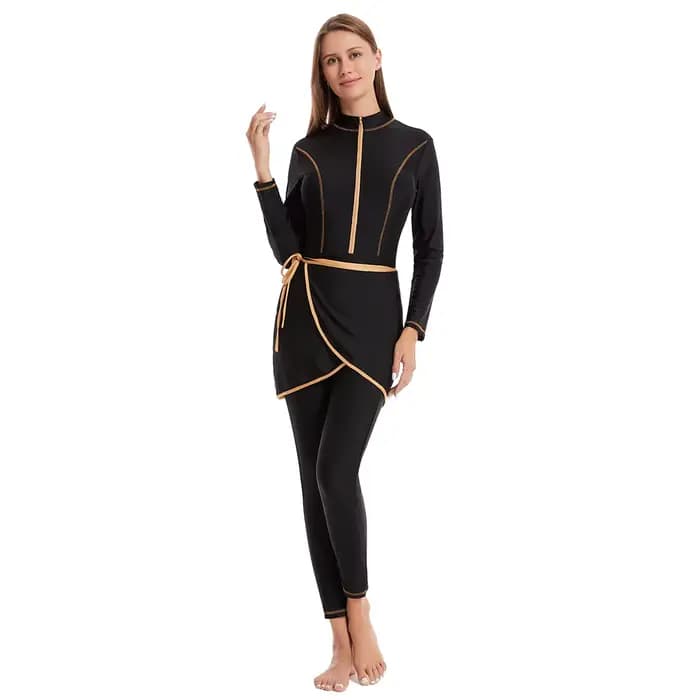 Maillots de bain modestes musulmans 2026 avec hijab, maillot de bain de plage 3 pièces pour femmes,