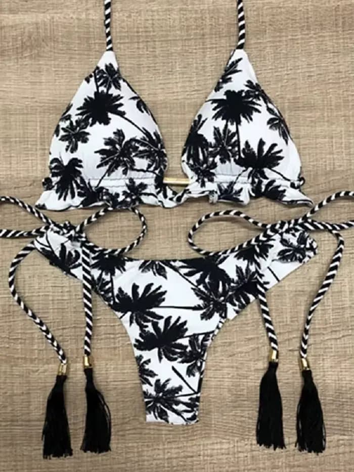 RUOTONGSEPT Sexy imprimé Bikinis ensemble femmes maillot de bain bandeau deux pièces maillots de bai