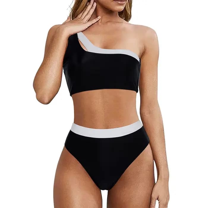 Bikini 2023 femmes taille haute maillot de bain Sexy une épaule maillots de bain Push Up maillot de