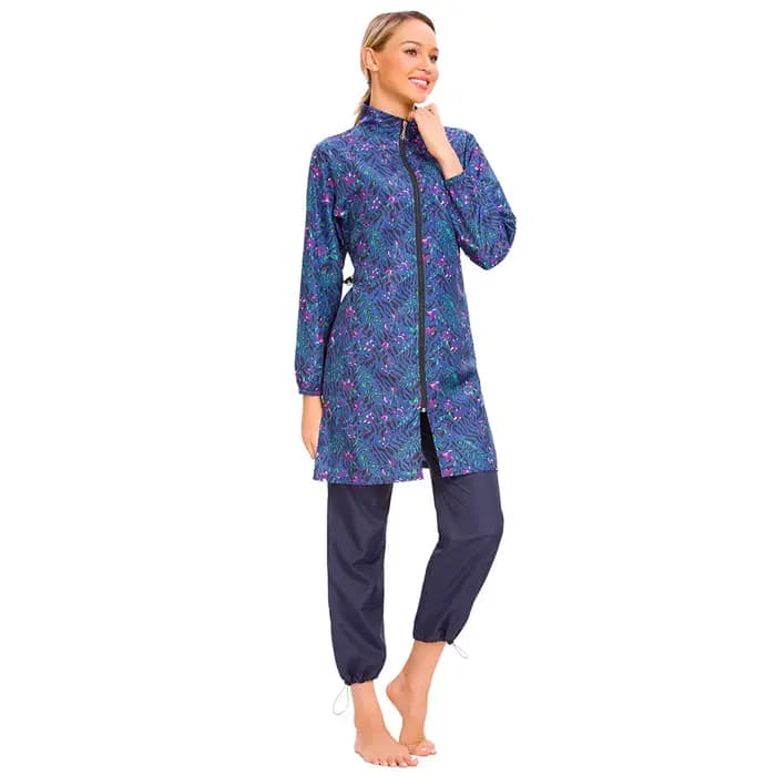 Maillot de bain imprimé à manches longues pour femmes musulmanes, burkini modeste, couverture complè