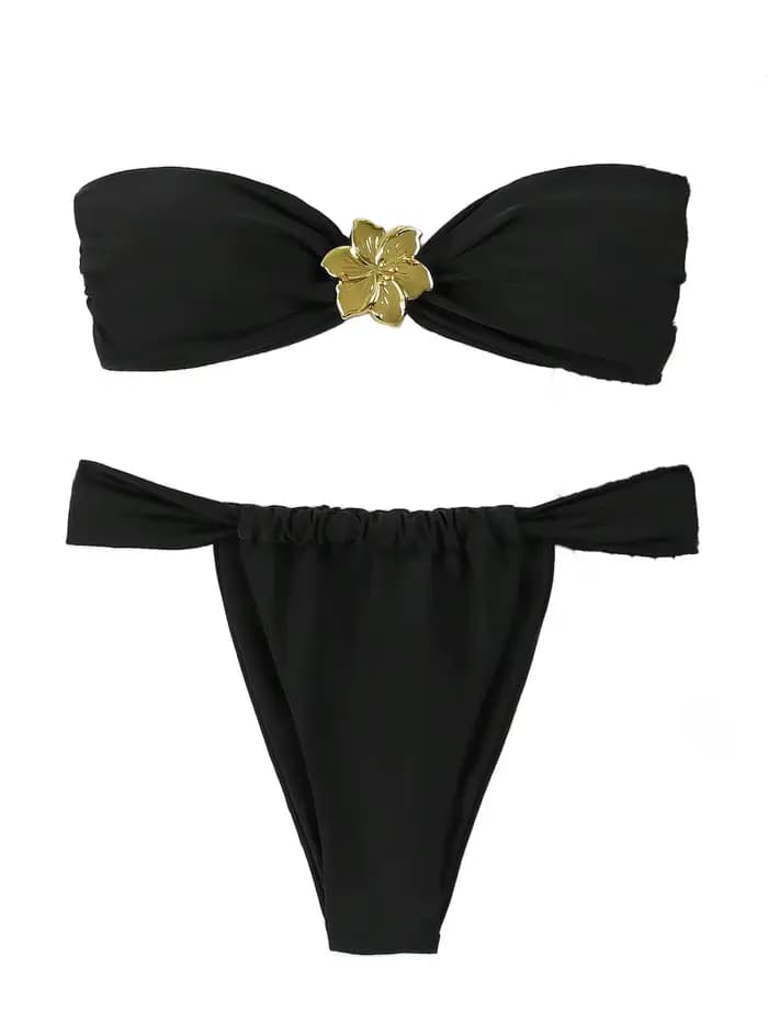 Ensemble bikini bandeau push-up sexy 2026 - Maillot de bain brésilien string pour femme