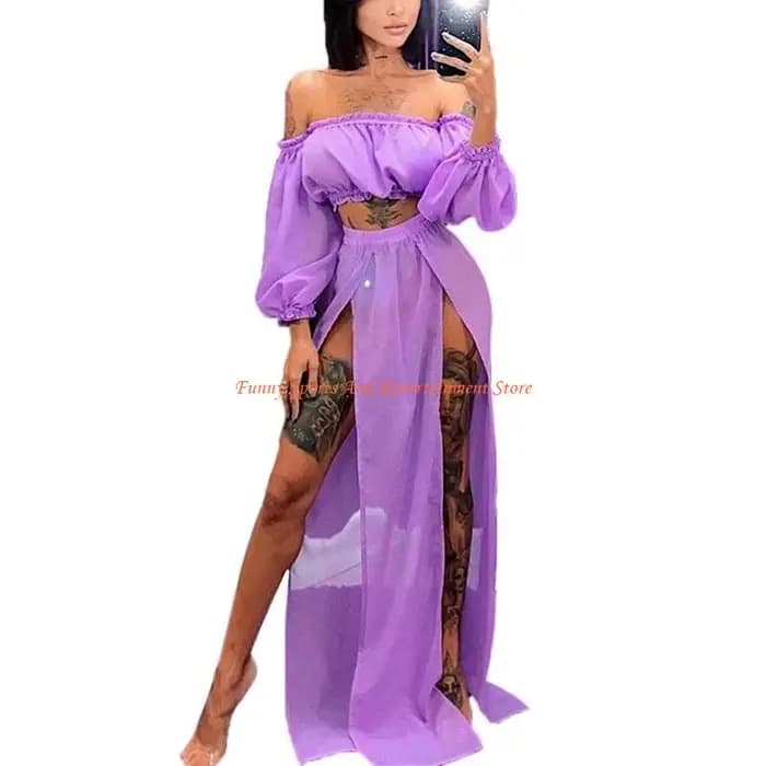 C4DE – ensemble 2 pièces Sexy pour femmes, Cover-Up pour maillot bain, tenue plage, maille transpare