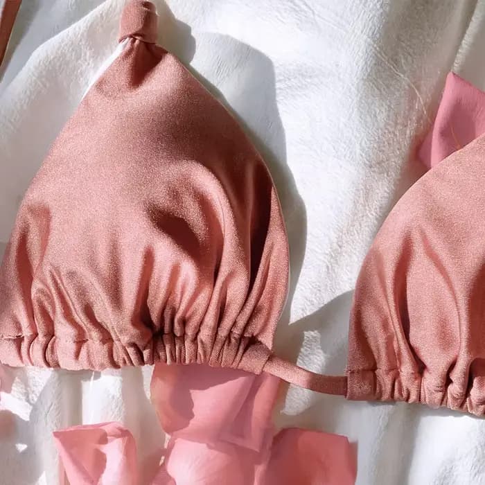 Bikini de Luxe pour Femme, Maillot de Bain Pliable, Ensemble Deux Pièces, Haute Qualité, Champagne,