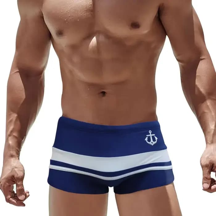 UXH – maillot de bain Sexy pour hommes, boxer, short à rayures, costume de bain, pantalon de plage,