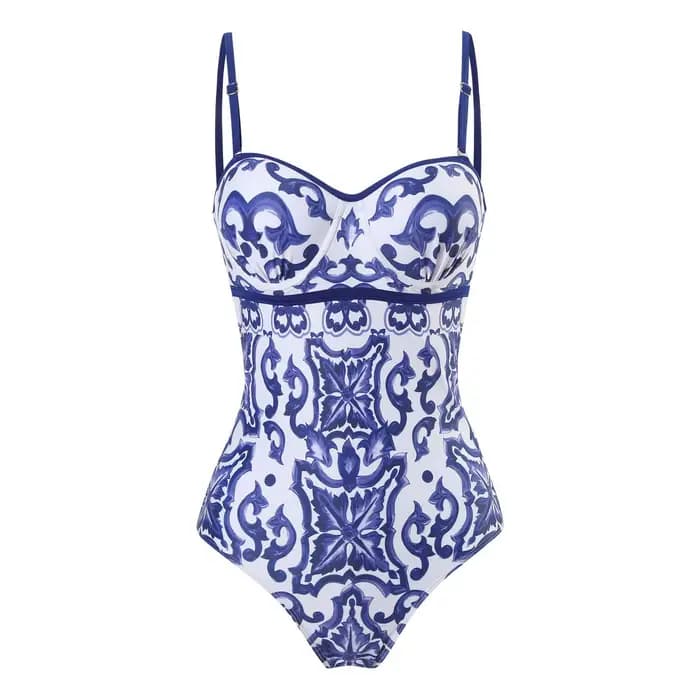 Maillot de bain imprimé une pièce pour femme 2026 avec jupe de plage, push-up, tenue de bain, vêteme