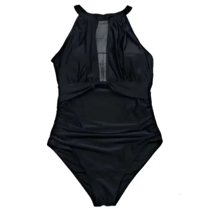 Maillot de bain une pièce pour femme, transparent, monochrome, taille moyenne, froncé, corps saillan