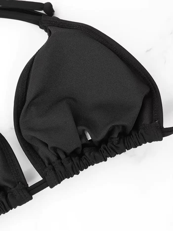 1Pc femmes Sexy haut de bikini soutien-gorge maillot de bain été plage Style couleur unie col suspen
