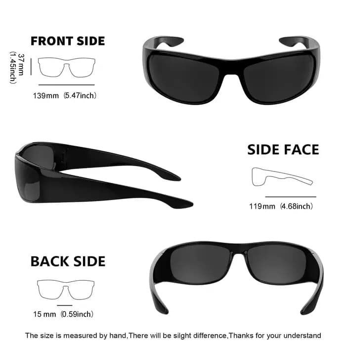 Prévention Jcorde I-Lunettes de soleil super foncées pour hommes, noires, rondes, protection UV400,