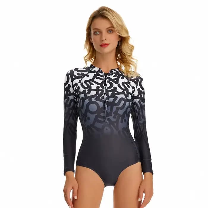 Maillots de bain femme 2025 une pièce maillots de bain à manches longues ventre minceur éruption gar