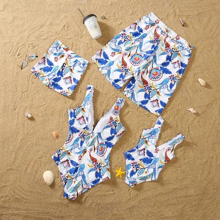 Nouveaux maillots de bain assortis pour la famille 2026 : Maillots une pièce mère-fille et shorts de
