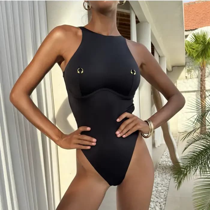 Push Up 2025 Sexy femmes une pièce maillot de bain maillot de bain pour femme licou Biquini ceinture