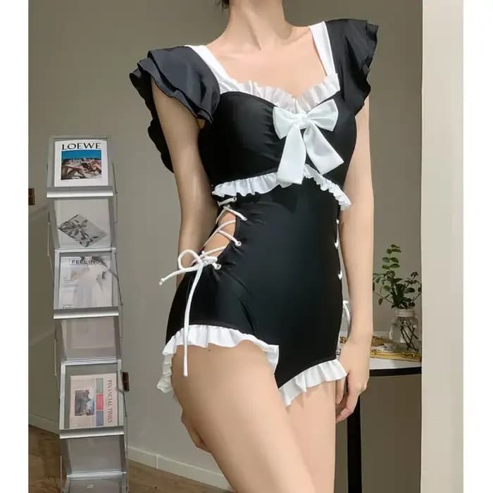 Maillot de bain une pièce rembourré pour femme, bikini kawaii, monokini sexy, push up, mode coréenne