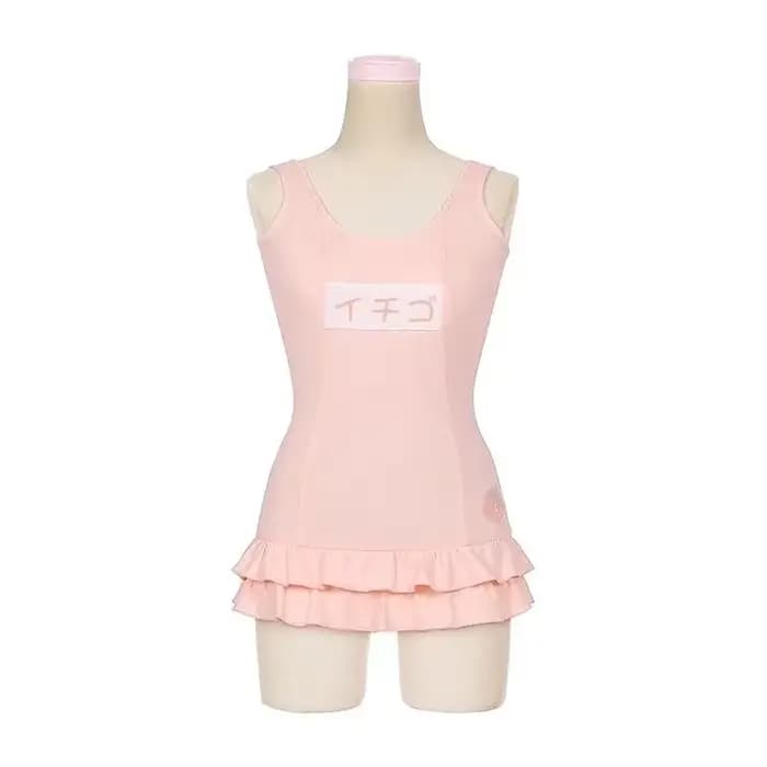 Lolita fraise à volants une pièce maillot de bain pour femmes maillot de bain étudiants maillot de b