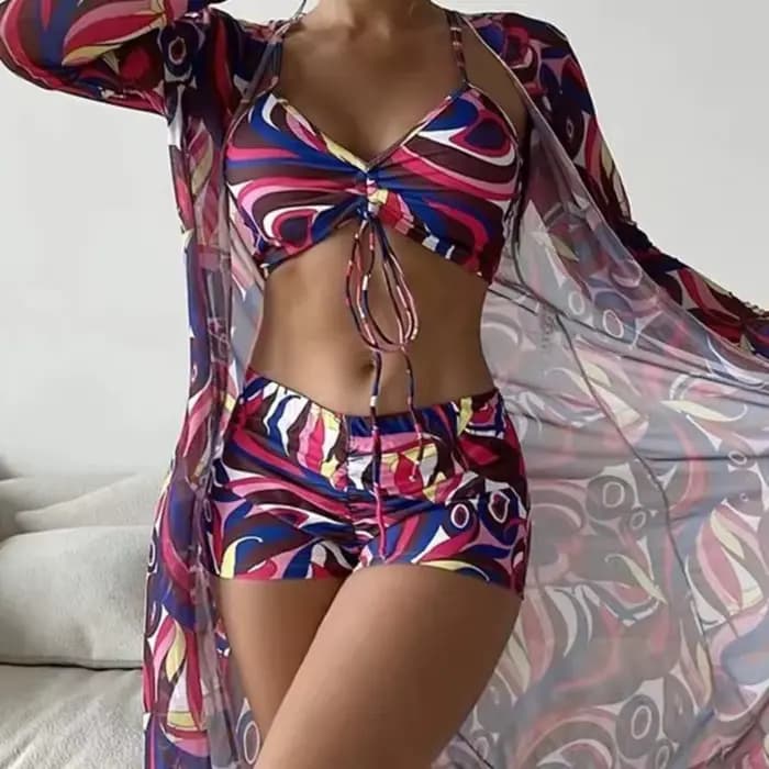 Maillot de bain deux pièces pour femme, tankini imprimé, vêtements de plage, piscine, pour fille, 20