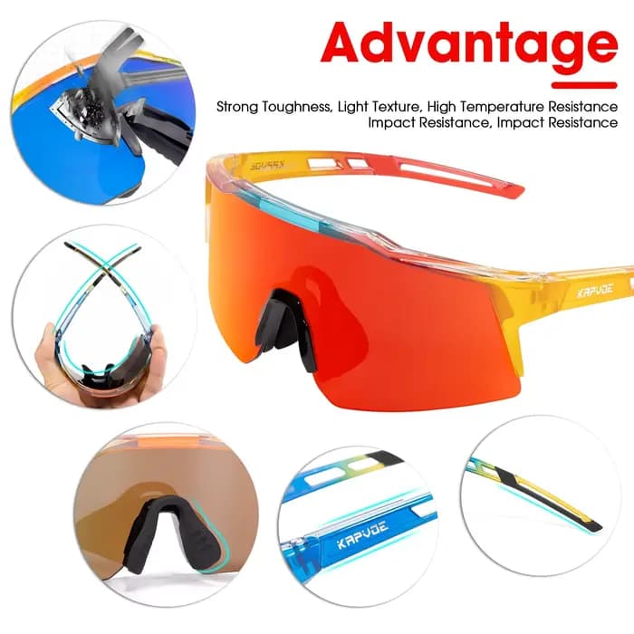 Lunettes de soleil photochromiques Kapvoe pour filles, lunettes de sport pour enfants, pour le patin