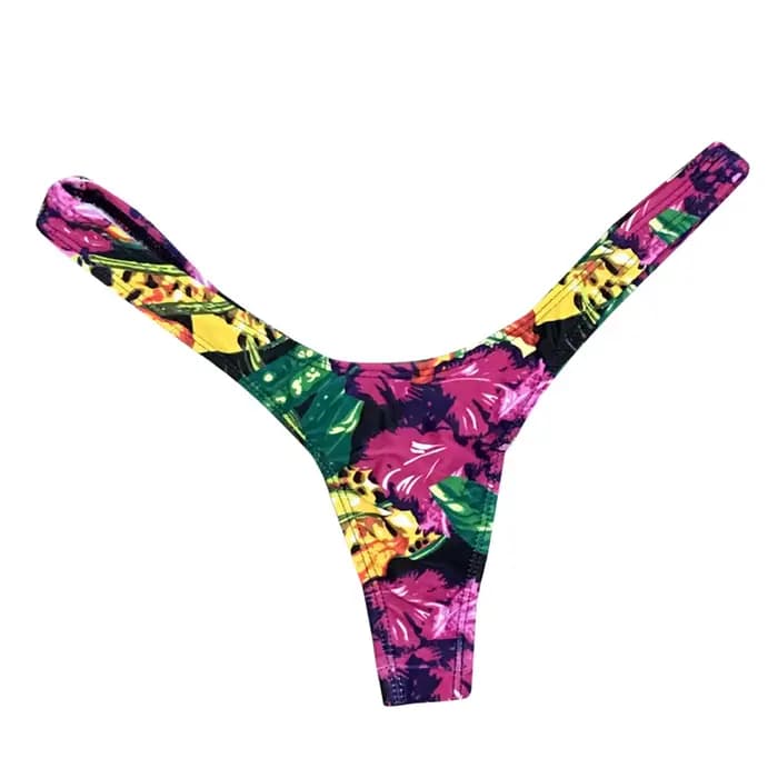 Femmes brésilien imprimé Bikini bas string bain plage maillot de bain maillots de bain été plage con