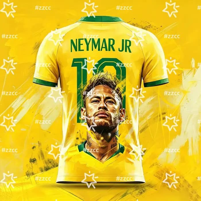 Maillot de football Neymar Brésil 2026 – Tenue de match et d'entraînement – T-shirt sport d'été pour