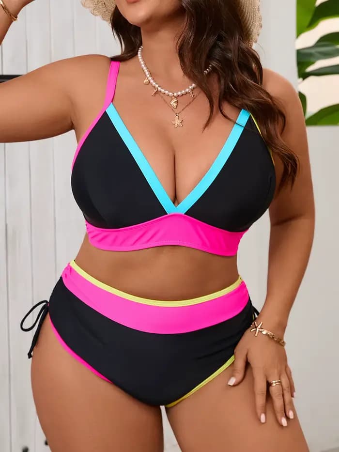 Maillot de bain grande taille 2026 pour femme, deux pièces, taille haute, coupe triangle, 0XL-5XL