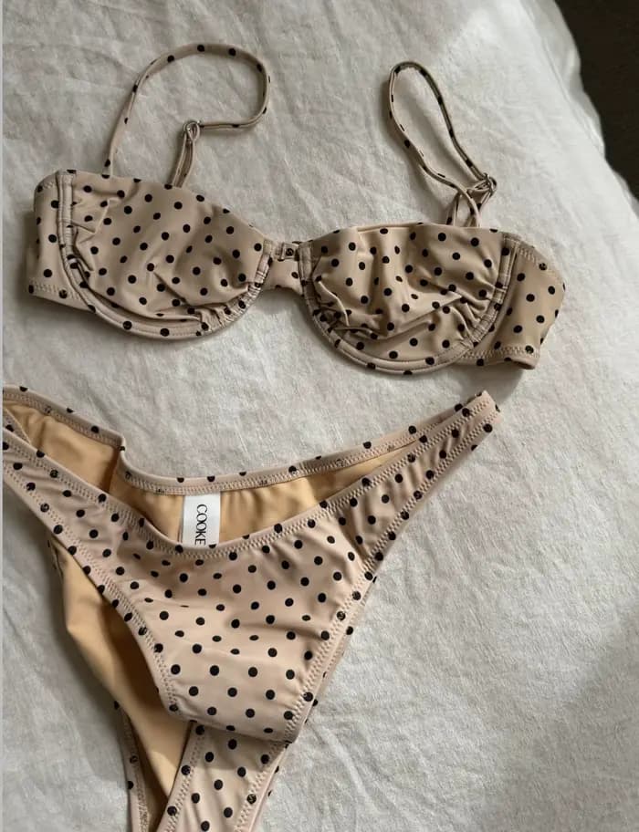 Maillot de bain micro bikini bandeau imprimé pour femme, ensemble sexy, tenue de plage