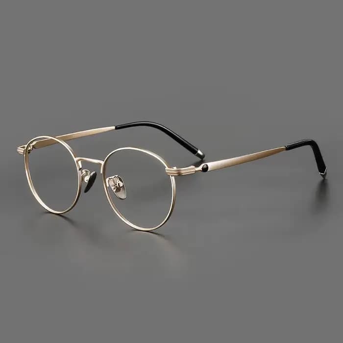 FIRADA mode lunettes Vintage luxe pur titane lunettes rondes optique lunettes de Prescription lunett