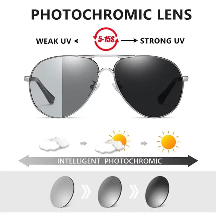 LIvissed MO-Lunettes de soleil d'aviation pour hommes et femmes, polarisées photochromiques, décolor