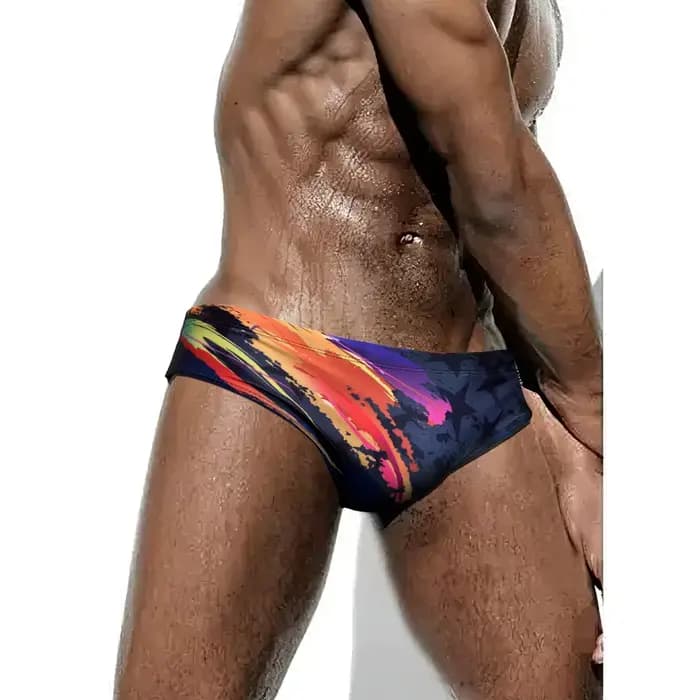 Maillot de bain en nylon taille basse pour hommes, slip de bain d'été, maillot de bain sexy, maillot