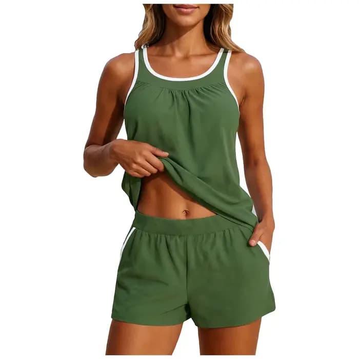 Maillots de bain tankini pour femmes, maillot de bain 2 pièces, haut de maillot de bain avec shorty,