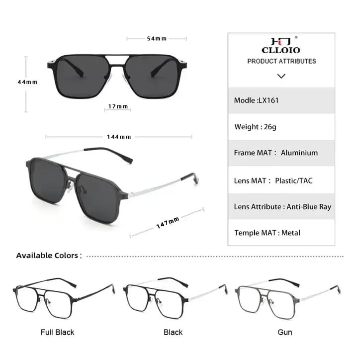 CLLOIO aluminium 3 en 1 pince magnétique optique myopie lunettes pour hommes lunettes de soleil pola