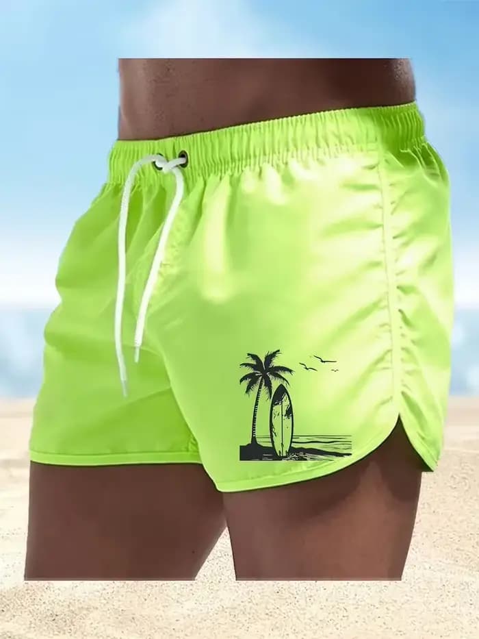 Shorts de plage et de surf décontractés imprimés pour l'été, avec taille élastique, élégants pour le