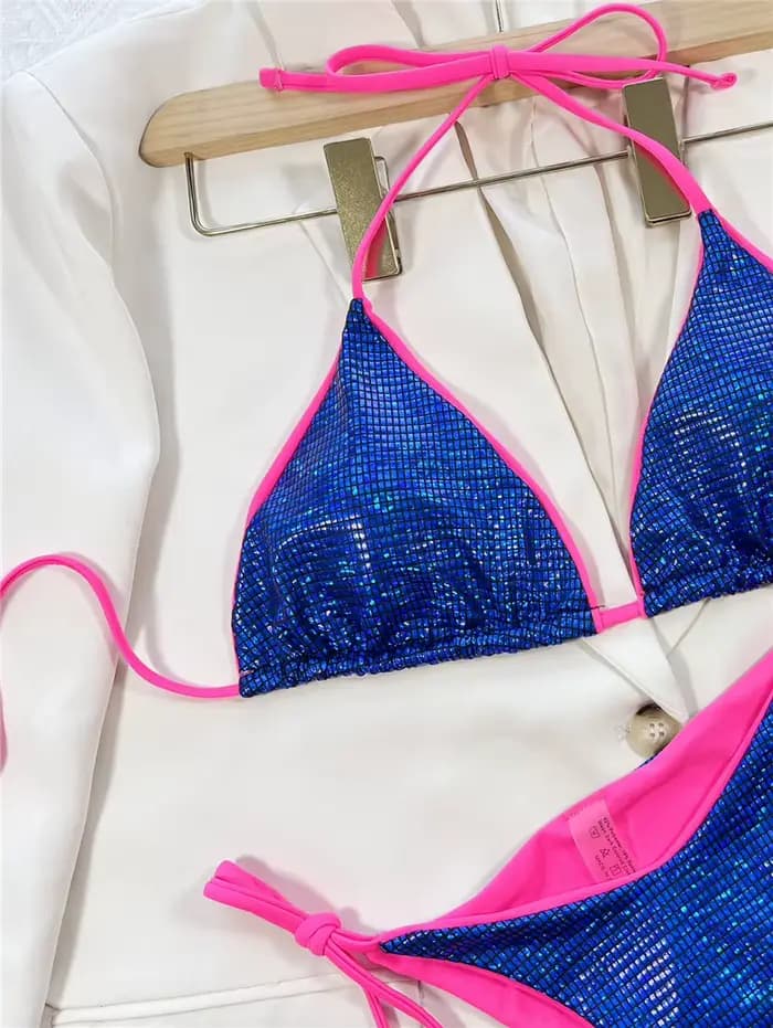2026 Style brillant maillots de bain femmes Sexy laçage Bikini ensemble maillot de bain Maio Biquini