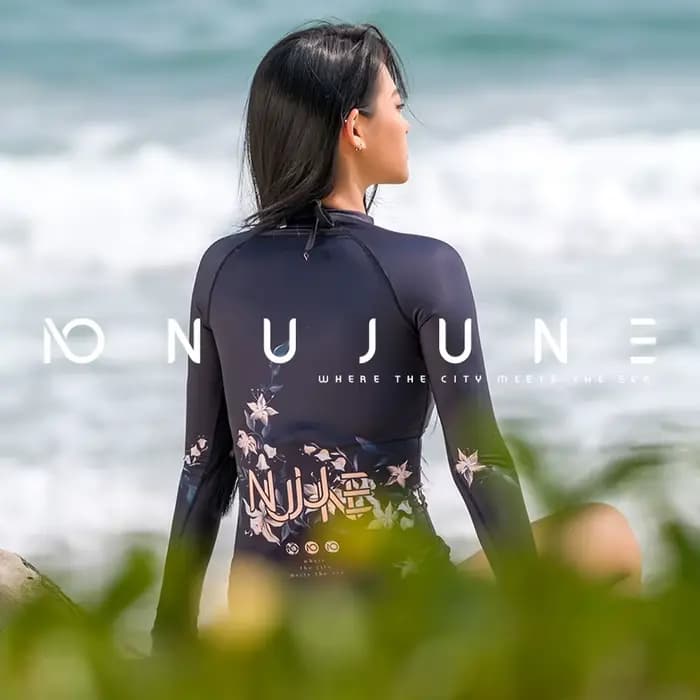 Nu-juin femmes natation Rashguard Surf maillots de bain de plongée serré à manches longues Surf haut
