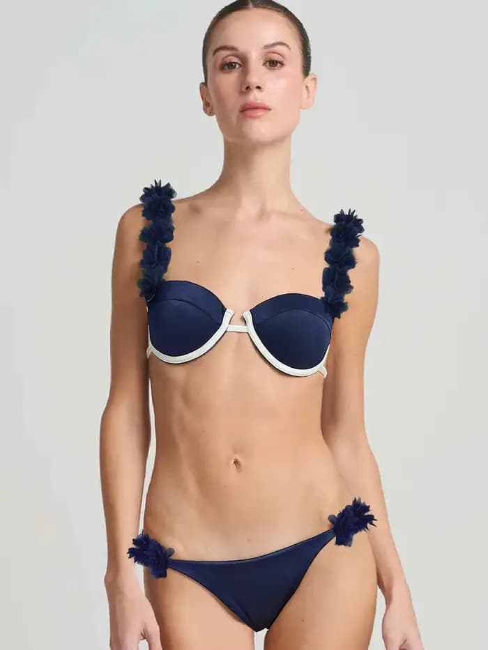 Maillot de bain sexy pour femmes, ensemble d'été, couleur unie, style pixel, dentelle, débardeur, bi