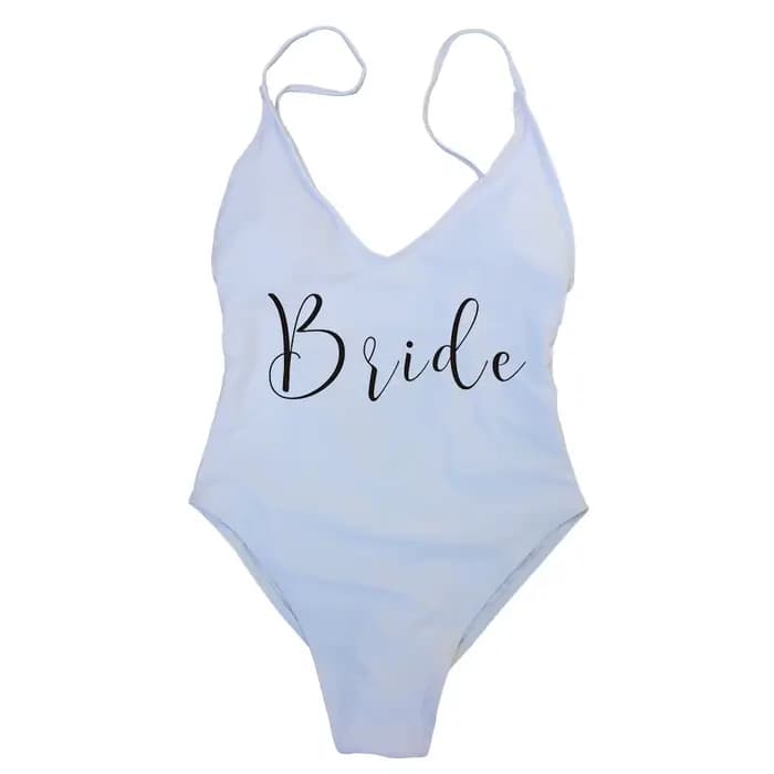 Maillot de bain une pièce rembourré, Sexy, pour demoiselle d'honneur et mariée, culotte tanga, dos n